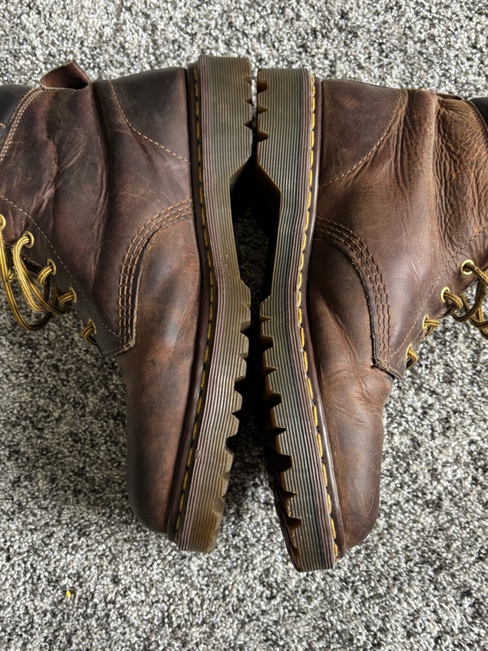 Dr. Martens Men’s Brown Leather Work Boots - Picture 2 of 7